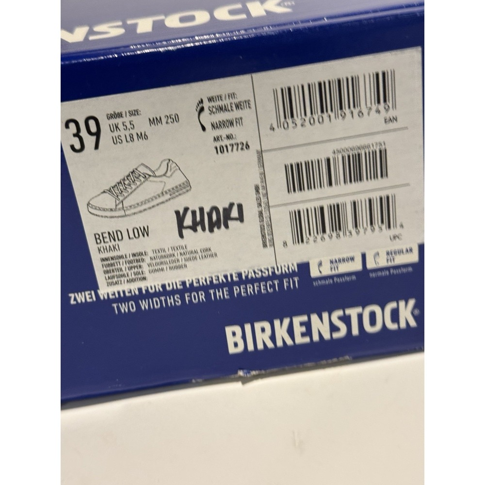 BIRKENSTOCK Bend Low 39 / 8 Khaki Suede Sneakers Lace-up Shoes - Picture 8 of 9